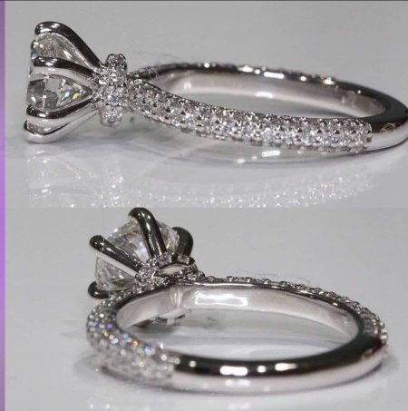 خاتم سوليتير مرصع 2ct